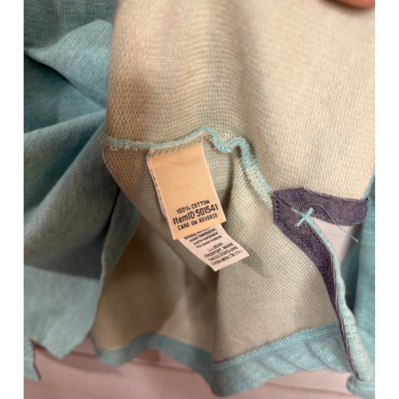 LL Bean Soft Cotton Ruby P/O Pullover Sweatshirt Women's XL Aqua Blue Heather - Picture 6 of 7